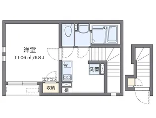 クレイノラン パドレ湊川【201号室】の間取り
