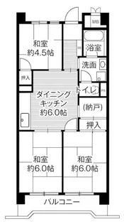 ビレッジハウス港島タワー1号棟【8階】の間取り