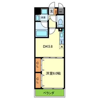 1DKの間取り画像