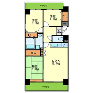 ドミール南六甲【2階】の間取り