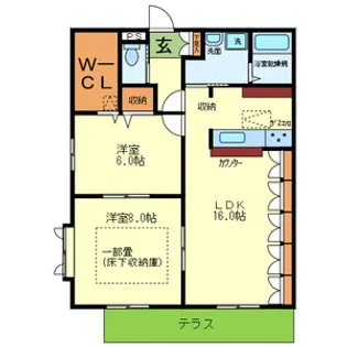 パーチェ六甲【1階】の間取り
