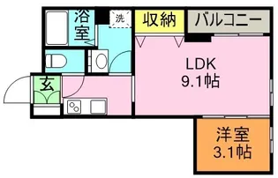 LUMINO FORESTA【103号室号室】の間取り