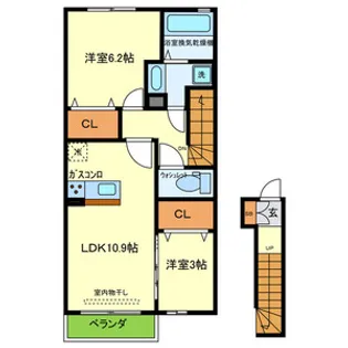 クレールメゾン【2階】の間取り