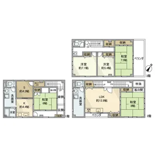 兵庫県神戸市中央区花隈町【一戸建】の間取り