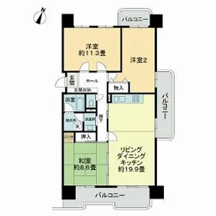 ポートアイランド住宅四六号棟【0608号室】の間取り