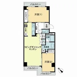 エバーグリーンポートアイランド2号棟【4階】の間取り