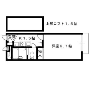 レオパレス片山ミオ【222号室】の間取り