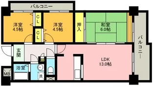 ライフ新神戸【6階】の間取り