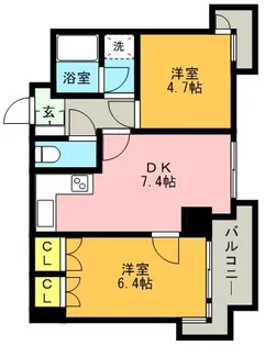 ライオンズマンション三宮磯上公園【0401号室】の間取り