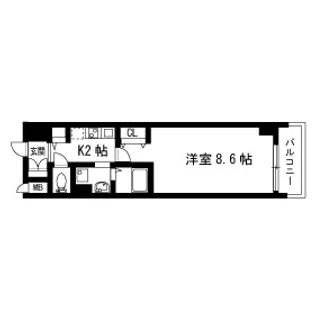 カスタリア三宮【0202号室】の間取り