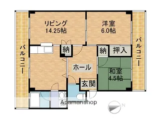 アンビエンテ横山1号棟【2階】の間取り