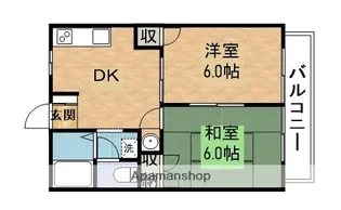 ニシガキハイツ【2階】の間取り