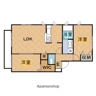 シャトーコエモンJ【1階】の間取り