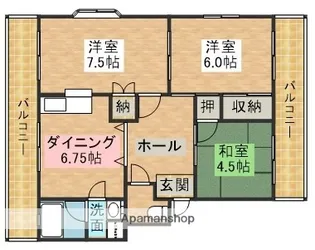アンビエンテ横山2号棟【1階】の間取り