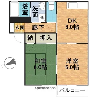 グリーン・メドゥ A・B・C棟【2階】の間取り