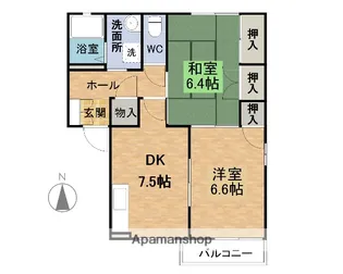 リトルフィールドA・B・C棟【2階】の間取り