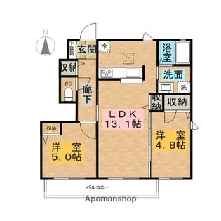 クラーヴィス谷上【1階】の間取り
