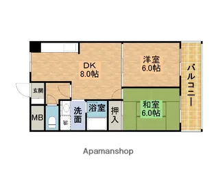 ロイヤルハイツ有野【3階】の間取り