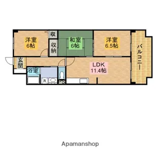 シルフィードドゥ唐櫃【8階】の間取り