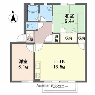 エリオ鹿の子台A棟【2階】の間取り
