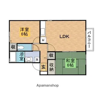 サニーハイツ・ジュンB棟【2階】の間取り
