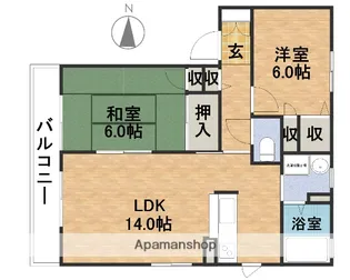 シャトー・コエモンC棟【2階】の間取り