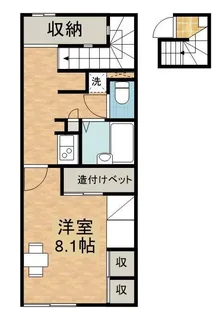 レオパレスこぶしの里 北六甲【209号室】の間取り