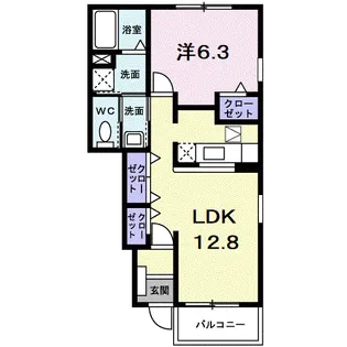 ファミールほたるⅠ【1階】の間取り