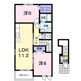 シエル・アンソレイル【2階】の間取り