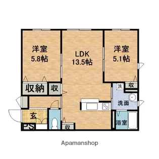 ヒルズグレース【1階】の間取り