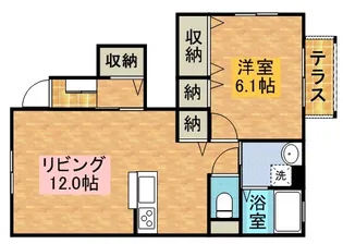ナチュール谷上【102号室号室】の間取り