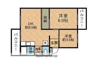 有野台住宅第13団地7号棟【4階】の間取り