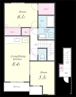 フローラ上津台II番館【202号室】の間取り