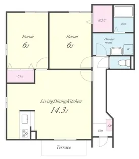 リバーサイドスクエア参番館【1階】の間取り