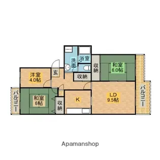 鹿の子台北ハイツ15号棟【5階】の間取り