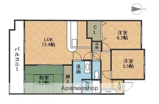 サーパス神戸北【3階】の間取り