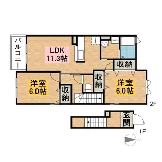 ラフレシール【2階】の間取り