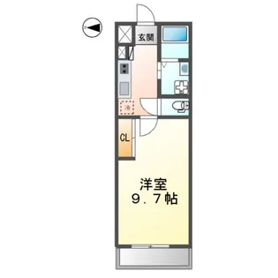 エチュード鳩羽【103号室】の間取り