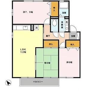 セジュールみやび B棟【2階】の間取り