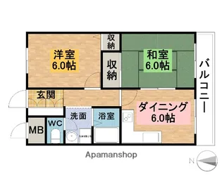 弁天マンション【3階】の間取り