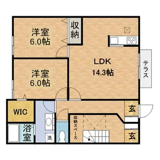 リバーサイドスクエア参番館【1階】の間取り