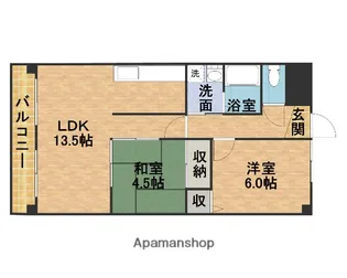 メゾンヴェール中尾Ⅱ【4階】の間取り