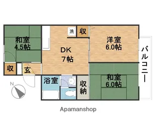ジュネス北六甲【2階】の間取り