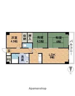 ベルコート西宮【3階】の間取り