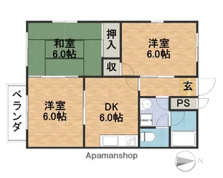 アールコート鹿の子台C棟【1階】の間取り