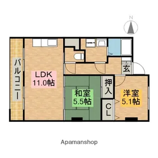 園田エクセルマンション【3階】の間取り