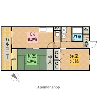 グランピック【2階】の間取り