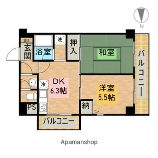 セントラル第2東園田【2階】の間取り