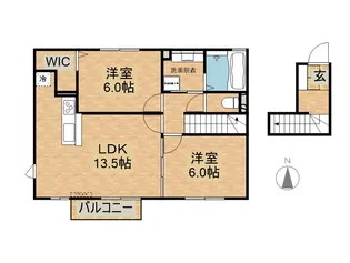 アルバス【202号室】の間取り