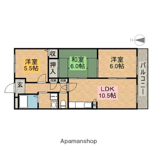 エクレール 東園田【2階】の間取り